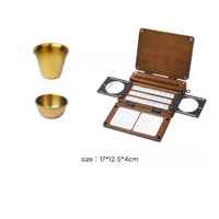 Fold-out Wooden Palette Case Portable Watercolor Palette with Cups Compact Art Supply Sturdy for Artists, Painters