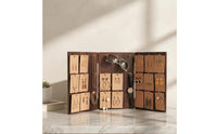 Wooden Foldable 3-Panel Pegboard Rustic Jewelry Display Stand Sturdy Earring Holder with Hooks for Boutique Owners