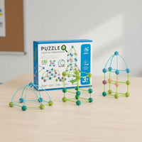Educational Geometric Building Blocks Creative Play 3D Brain-Teaser Construction Set Sparks Creativity Interlocking Bead and Stick Toy Improves Fine Movement Skills for Children, Preschoolers, Daycare, Classroom