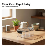 Divided Organizer Box Stackable Design Compartmental Storage Container Sealed