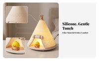 Warm Glow Tent-Shaped Night Light Type-C Charging Silicone Night Lamp Dimmable Home Lighting Portable
