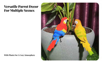 Vibrant Colors Resin Macaw Sculpture Realistic Design Resin Parrot Statue Hand-Painted for Gardeners, Yard, Patio, Balcony