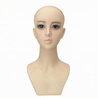 Female Mannequin Bust Nude Beige Hairpiece Display Head Smooth surface Female Mannequin Head for Photo Shoots