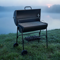 Outdoor Charcoal Grill with Bottom Shelf Sturdy Charcoal Grill with Wheels Heat-Resistant Heavy-Duty for Homeowners, Campers, Backyard, Patio, Camping