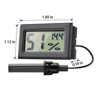 High Accuracy Reptile Thermometer, Hygrometer Humidity Meter with Digital LCD, Thermometer Temperature Monitor with Probe for Snakes and Geckos
