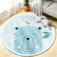Cartoon Round Area Rug for Kids' Room, Bedroom, Computer Chair, or Hanging Basket Chair