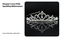 Princess Crown Glittering Queen Headpiece Crystal Crown Elegant Design Crystal Tiara Baroque Design for Prom, Photoshoots