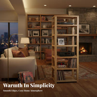 Fine Craftsmanship Solid Wood Audio Rack Sturdy Structure Oak Audio System Equipment Stand Heavy Duty Mortise and Tenon Component Rack Space Saving Design for Audiophiles, Listening Room, Home Theater