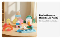 Wooden Block Puzzle Toy Storage Tray Shape-Recognition Block Puzzle Wooden Shape Sorter Hand-Eye Coordination