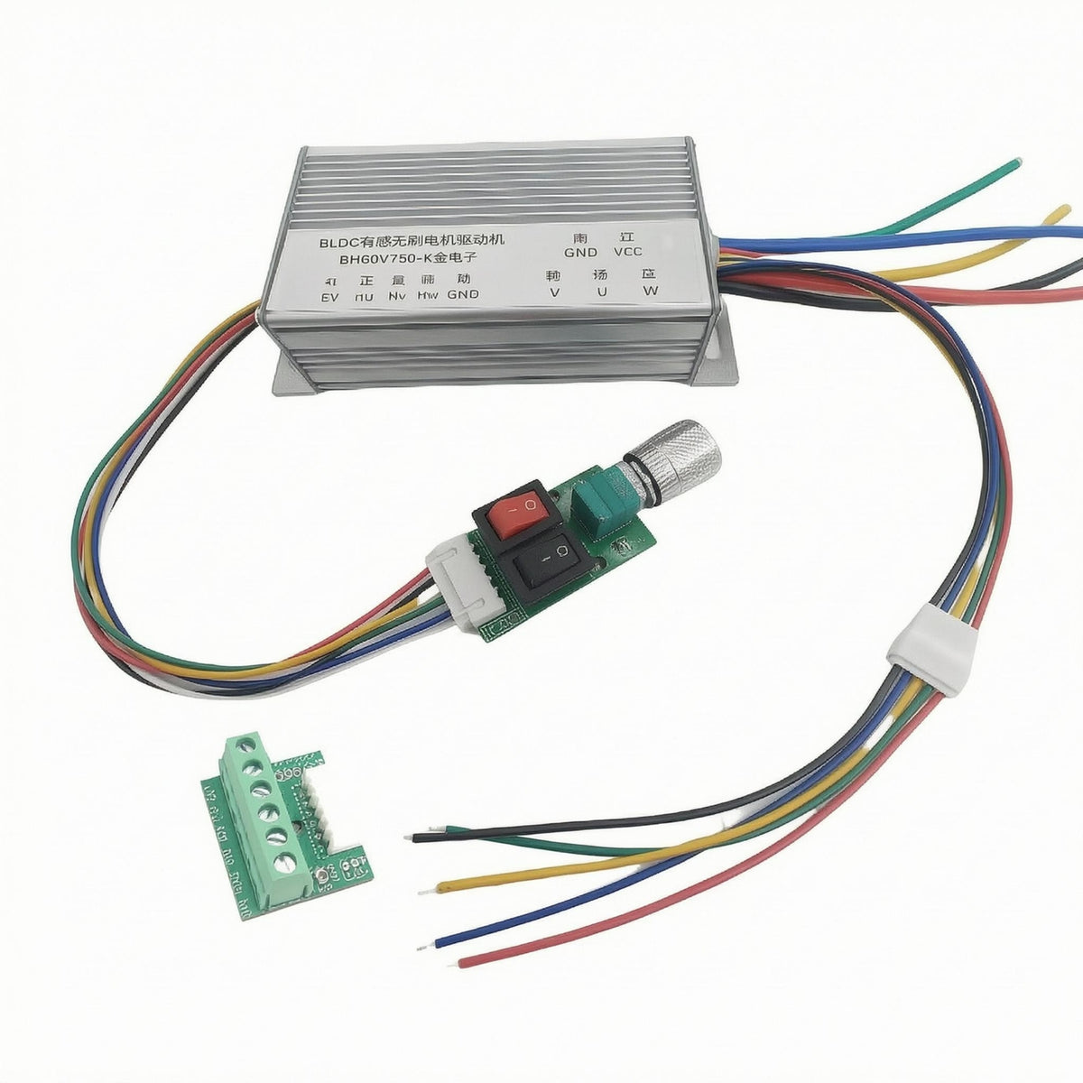 Aluminum Enclosure Hall Sensor Motor Controller 6-60V Brushless DC Motor Driver Wiring Harness BLDC Controller Board Braking