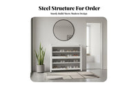 Steel Footwear Storage Unit Dust-Resistant Multi-Tier Shoe Rack with Doors Dust Resistant Design Freestanding Entryway Cabinet for Families, Foyer