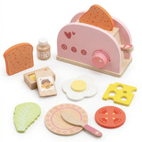 Pretend Breakfast Appliance Set Beech Wood Toy Breakfast Set Smooth for Children