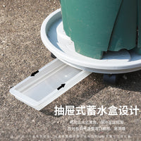 Square/Round Plant Caddy with Wheels and Water Tray, Heavy Duty Rolling Planter Stand