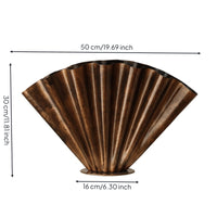 Pleated Metal Vase Shiny Fan-Shaped Vase Rustic for Decorators