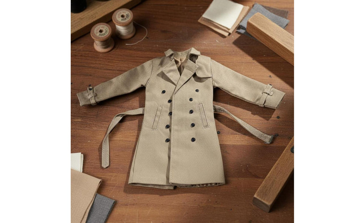 1/6 Scale Long Coat Realistic Intricacy 1/6 Scale Figure Coat Miniature Overcoat Cloth Material Miniature Action Figure Jacket