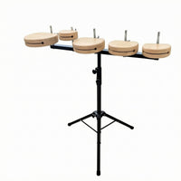 Five Tone Instrument Extendable Wooden Percussion Set Smooth Edges Standing Percussion Instrument