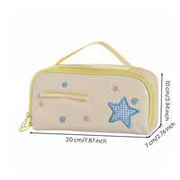 Star Pattern Pencil Pouch Cute Design Multi Layer Pen Bag Wide Opening Stationery Organizer for Students, Girls