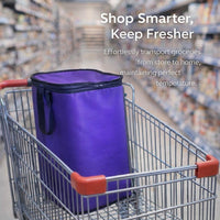 Shopping Cart with Zipper Closure, Waterproof Shopping Cart Storage Bag Double Layer Thickened, Insulated Fresh Keeping Trolley Bag Insert