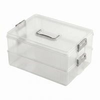 Transparent Bead Storage Box Latch Closures Bead Organizer Box Concealed Handle