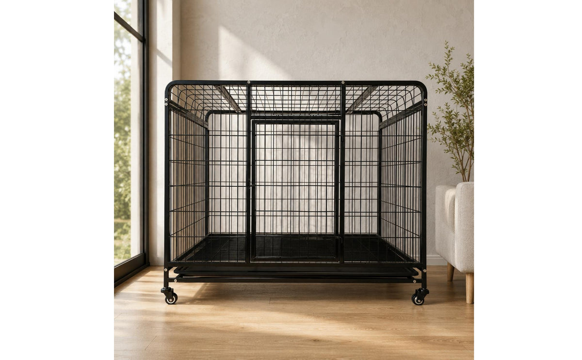 Metal Pet Cage Wheels Portable Pet Cage Square-Tube Frame