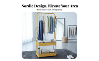 Rolling Coat stand featuring Shelves Freestanding for Closet, and aesthetic aficionados