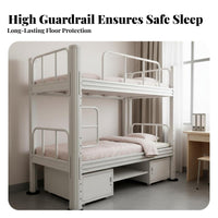 Adjustable Height Bunk Bed Space Saving Metal Bunk Bed Stable and Secure Bedroom Furniture for Students, Teenagers, Dormitory, Dorm Room, Apartment
