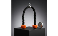 Orange Grip Ends Triceps Rope Handle Rubber Grips Tricep Rope Attachment Metal Connector Fitness Equipment Hanging Loop