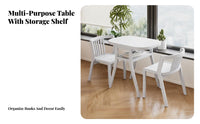 3 Pieces Wall-Hugging Design drop-down flap Table and Chair Set Extendable surface Kitchen set Space-Saving Household Furniture sturdy Construction for Small Apartment Dwellers, Individuals, Students, Balcony, Dining Room, comfortable dining corner