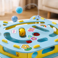 Cat Maze Toy with Balls Enrichment Cat Puzzle Maze Toy Hunting Hide and Seek for Cats, Living Room, Home
