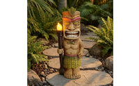 Inca Carved Figure Figurine Carved Details Solar Tiki Statue Resin Outdoor Decor