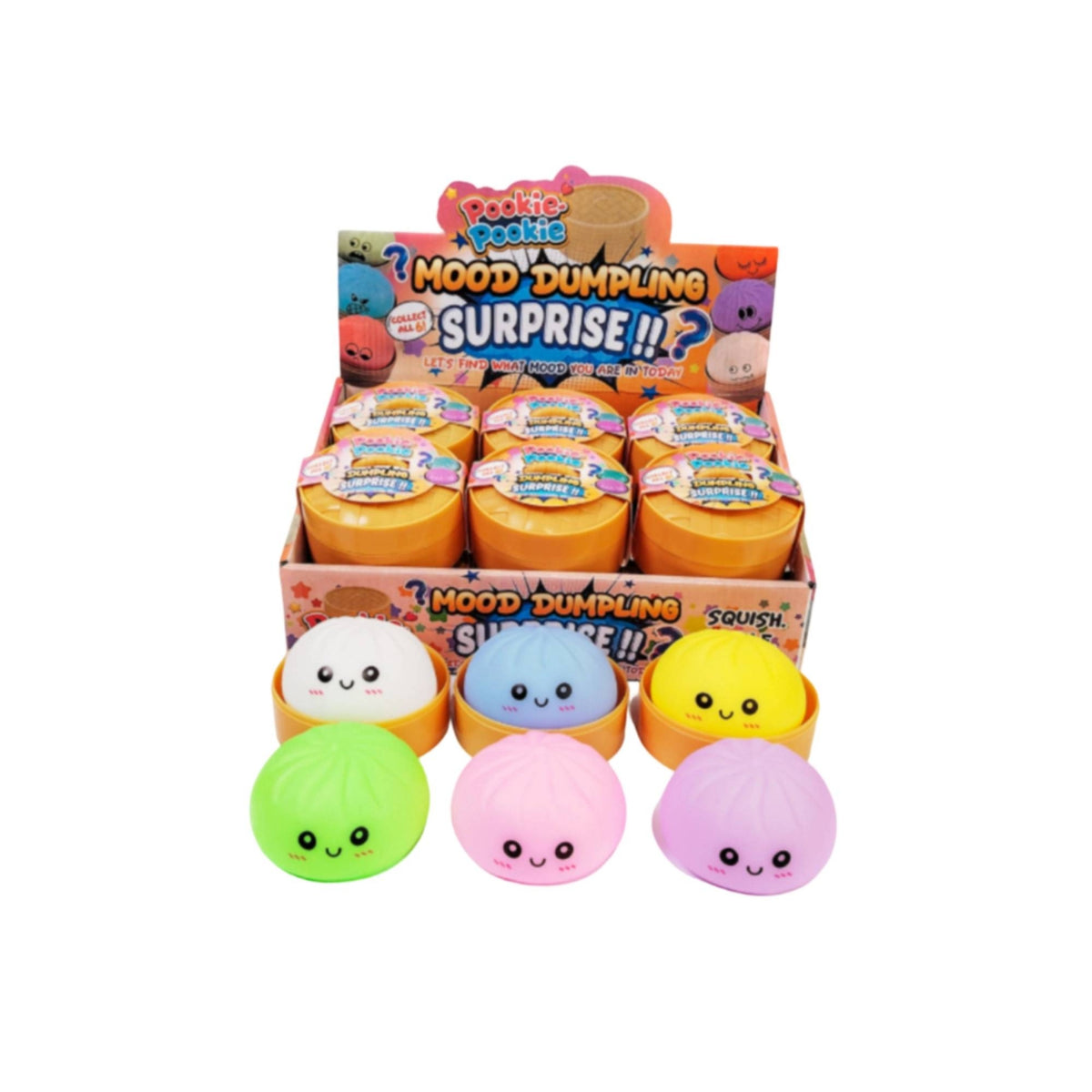 12 Pieces Light-up Squishy with Steamer Container Sensory Bao Bun Toy Compact Squishy Bun Portable for Students, Desk