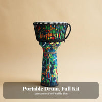 Tunable Rope-Tuned Djembe Lightweight African Drum Easy to Play Percussion Instrument Rich Sound Spectrum for Beginners, Musicians, Music Enthusiasts, Home Practice, Jam Sessions, Live Performance, Outdoor Gatherings