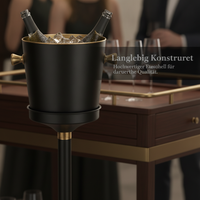 Thickened Stainless Steel Freestanding Ice Bucket with Stand for Bar and Home Decor