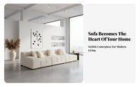 configurable L-Shaped Sofa Minimalist design L-Shaped plush Couch with Ottoman plush fabric Upholstery Sectional Seating for Homeowners, Living Room, Lounge Area