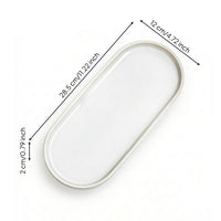 Oval Serving Platter Porcelain White Serving Dish Glazed Oval Platter for Dessert Displays, Cafes