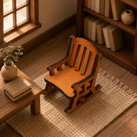 Curved Rockers 1:12 Scale Chair Slatted Back Dollhouse Rocking Chair