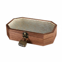 Wooden Jewelry Organizer Light Elegant Design Wooden Jewelry Box Solid Wood Construction Earring Storage Box for Women, Dresser, Bedroom