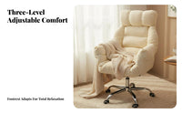 Reclining Backrest Upholstered Armchair with Footrest Luxuriously Cushioned Cushioning Upholstered Recliner with Footrest Padded Cushion Lounge Chair Ergonomic for Home Inactiveice Workers, Students, Young Adults, Bedroom, Dorm Room, Leisure Time