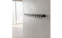 Black 13 Hook Rack Long Wall Mounted Coat Rack Rectangular Coat Hook Rigid