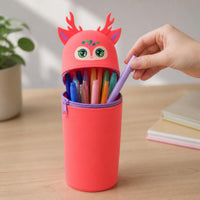 Retractable Unicorn Silicone Pencil Case with Zipper