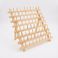 Folding Spool Rack Vertical Pegs Wooden Thread Rack-Saving Thread Holder Stand