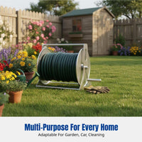 Metal Hose Reel, High Pressure Water, Stainless Steel, Garden, Car Wash, Storage Rack