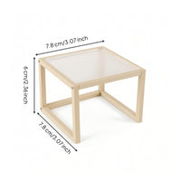 Miniature Coffee Table Ribbed Dollhouse Coffee Table Minimalist Furniture for Hobbyists, Collectors