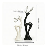 Ceramic Deer Figurines Sleek Deer Figurine Sculptural Decorative Figure for Living Room