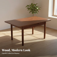 Extendable Design Expandable Rectangular Table with Chairs Modern Simple Design Expandable Dining Set Space-Saving Household Furniture Sturdy Construction for Apartment Dwellers, Families, Homeowners, Small Areas, Kitchen, Living Room