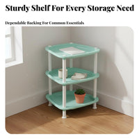 Space-Saving Multi-Tier Standing Shelf No-Toolstanding Storage Rack Toolno-Tool Assembly Shelving Unit Rustproof for Students, Renters, Homeowners, Corner Areas, Living Room, Bathroom, Kitchen
