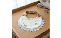 Cute Bowknot Design Lace Bow Baby Bib Skin-Friendly Cotton Gauze Bib Highly Absorbent Adjustable Snap Closure for Newborns, Babies, Toddlers