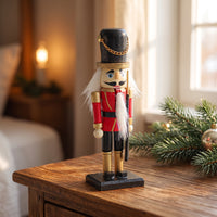 Nutcracker Guard Figurine Tabletop Wooden Nutcracker Hand-Painted Decoration for Collectors