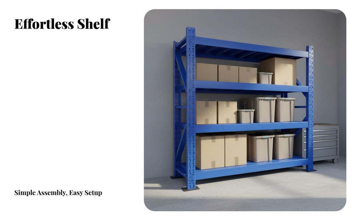 Heavy Duty Garage Shelving High Load Capacity Heavy Duty Metal Shelf All-Steel Construction Multi-Layer Adjustable Rack for Warehouse, Basement