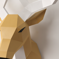 DIY 3D Geometric Deer Head Wall Mount Papercraft Kit for Home Decor